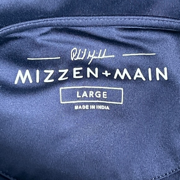 Mizzen+Main Mens Large Polo Shirt Navy Blue Phil Mickelson Performance Golf Top - Picture 3 of 8